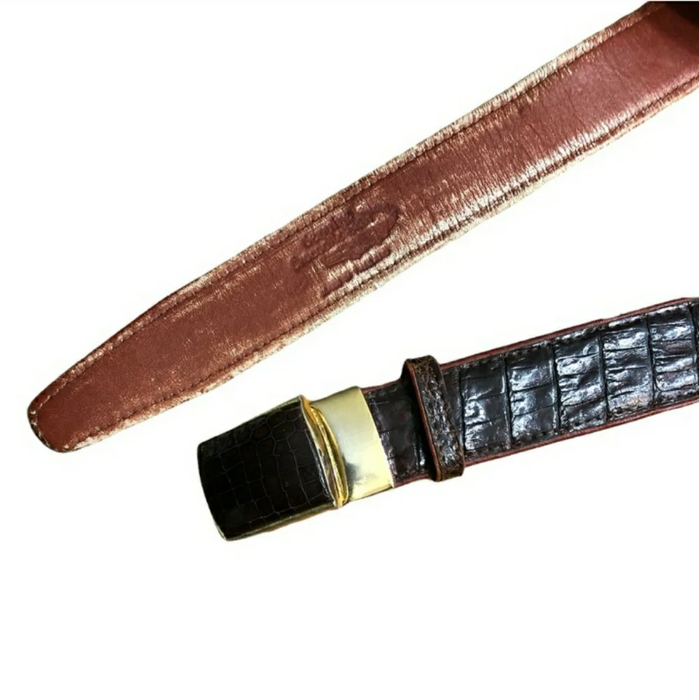 L.F.B. Oxblood Crocodile Belt Self Locking Buckle VintageVintage!